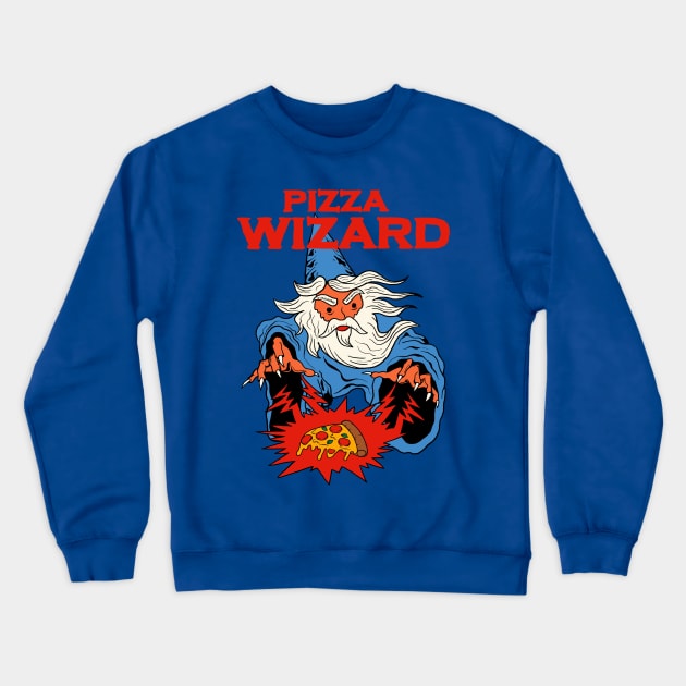 Pizza Wizard Crewneck Sweatshirt by Oiyo